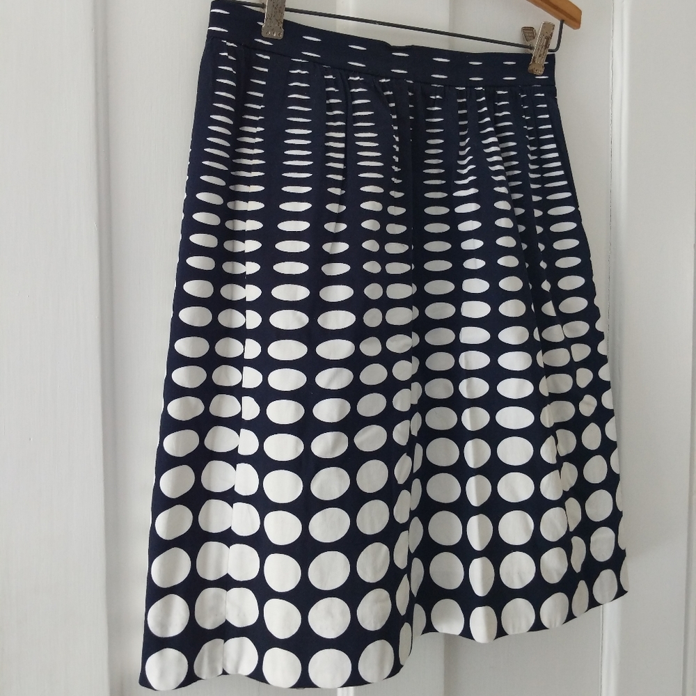 Navy graphic polka dot skirt